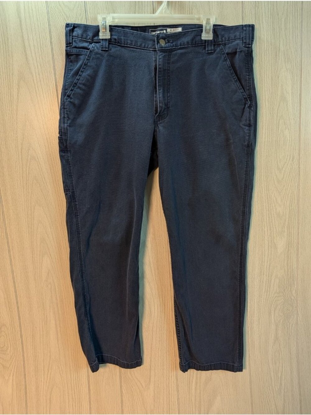 Carhartt Mens 38 Rugged Flex Relaxed Fit Canvas Work Pants Navy Blue BN2291-M